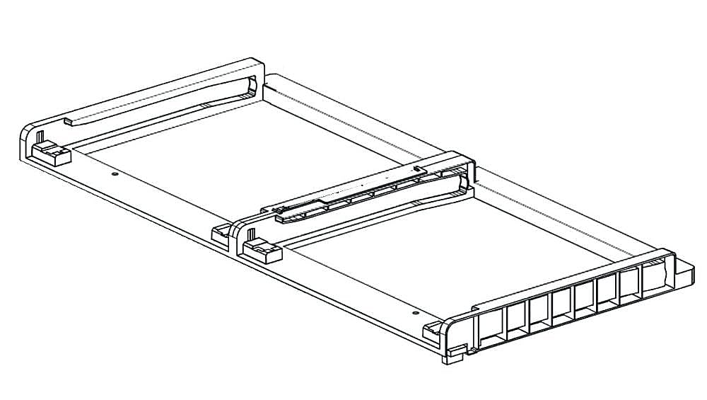 Part #acq89579411, Refrigerator Deli Tray Cover And Crisper Drawer Support / 34.40 x 21.00 x 8.25
