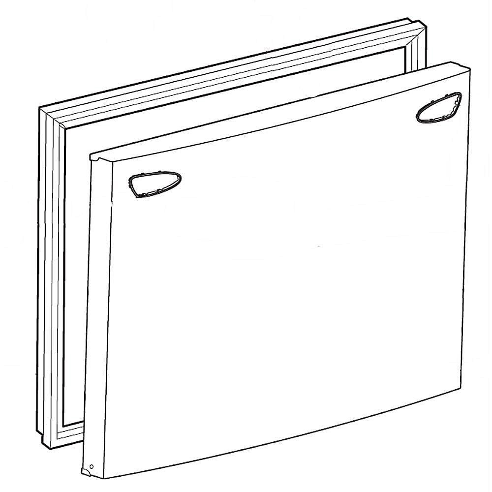 Photo of GE Part #add73358039, Refrigerator Freezer Door Assembly | 41.00 x 32.00 x 9.61 from Repair Parts Direct