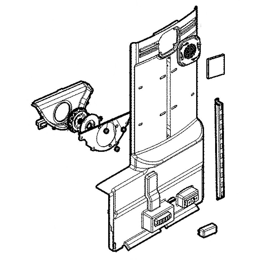 Part #adj73252242, Refrigerator Air Duct And Evaporator Cover With Fan / 38.94 x 32.38 x 8.63