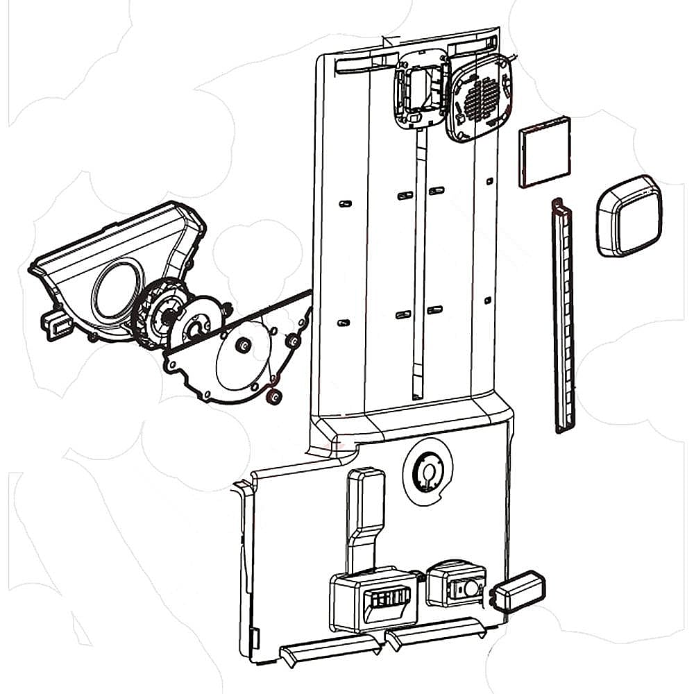 Part #adj73252246, Refrigerator Fresh Food Evaporator Cover And Fan Assembly / 32.00 x 20.00 x 3.00