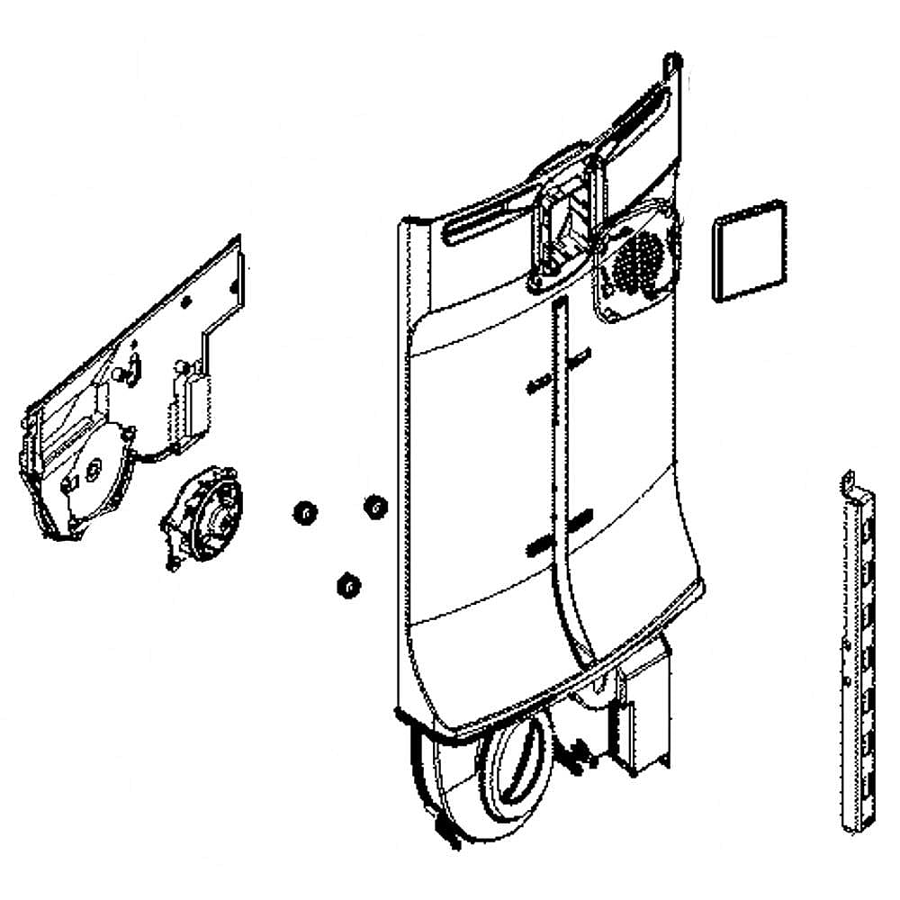 Refrigerator Air Duct Cover and Fan Assembly