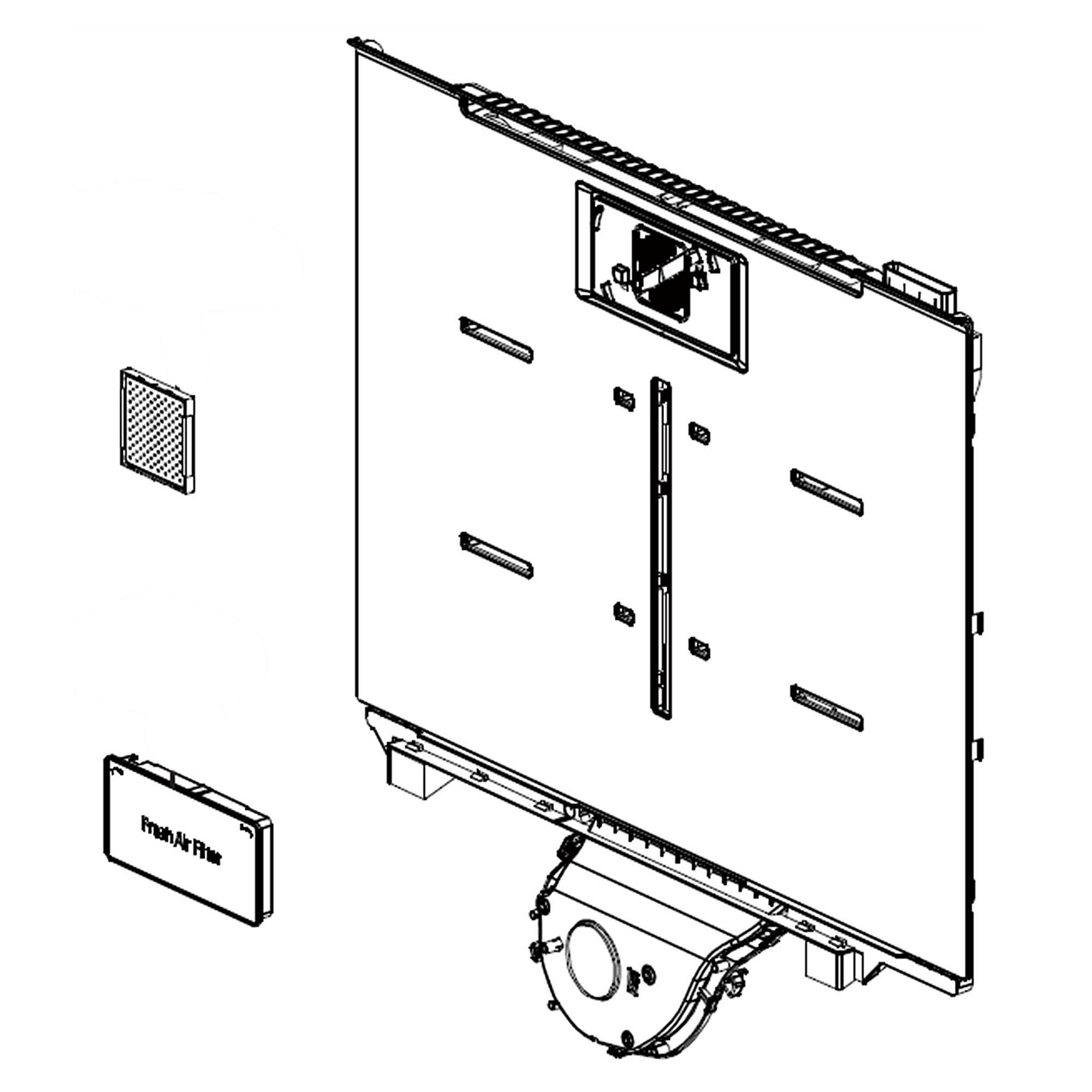 Part #adj75352101, Refrigerator Air Duct And Cover Assembly / 38.57 x 32.02 x 8.70