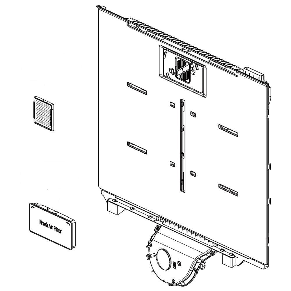 Kenmore Elite Part #adj75352103, Refrigerator Air Duct And Cover Assembly | 41.50 x 31.00 x 8.00