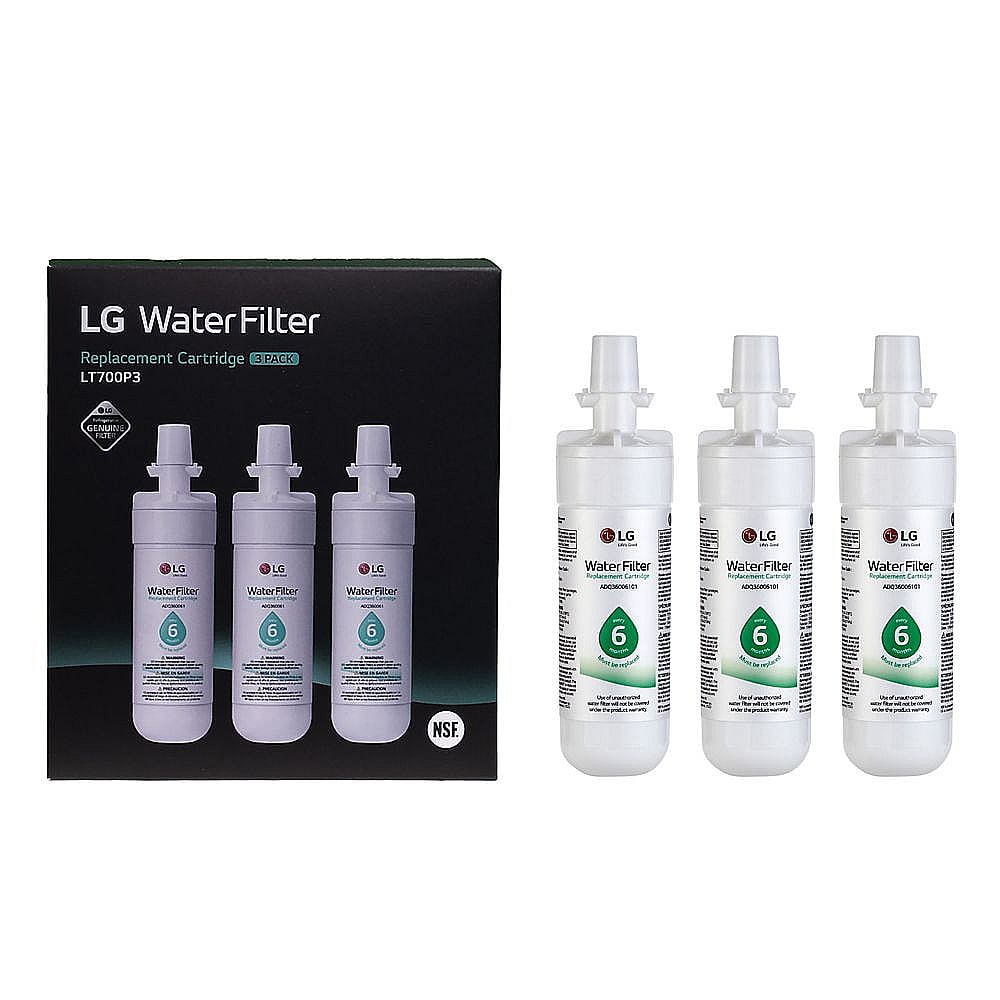 Part #adq36006118, Lg Lt700P Refrigerator Water Filter, 3-Pack / 13.80 x 10.05 x 5.01