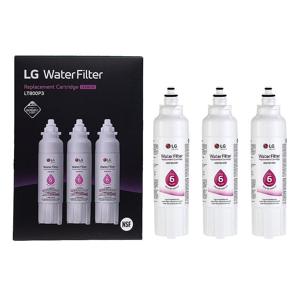Part #adq73613409, Lg Lt800P Refrigerator Water Filter, 3-Pack / 12.65 x 9.40 x 4.46