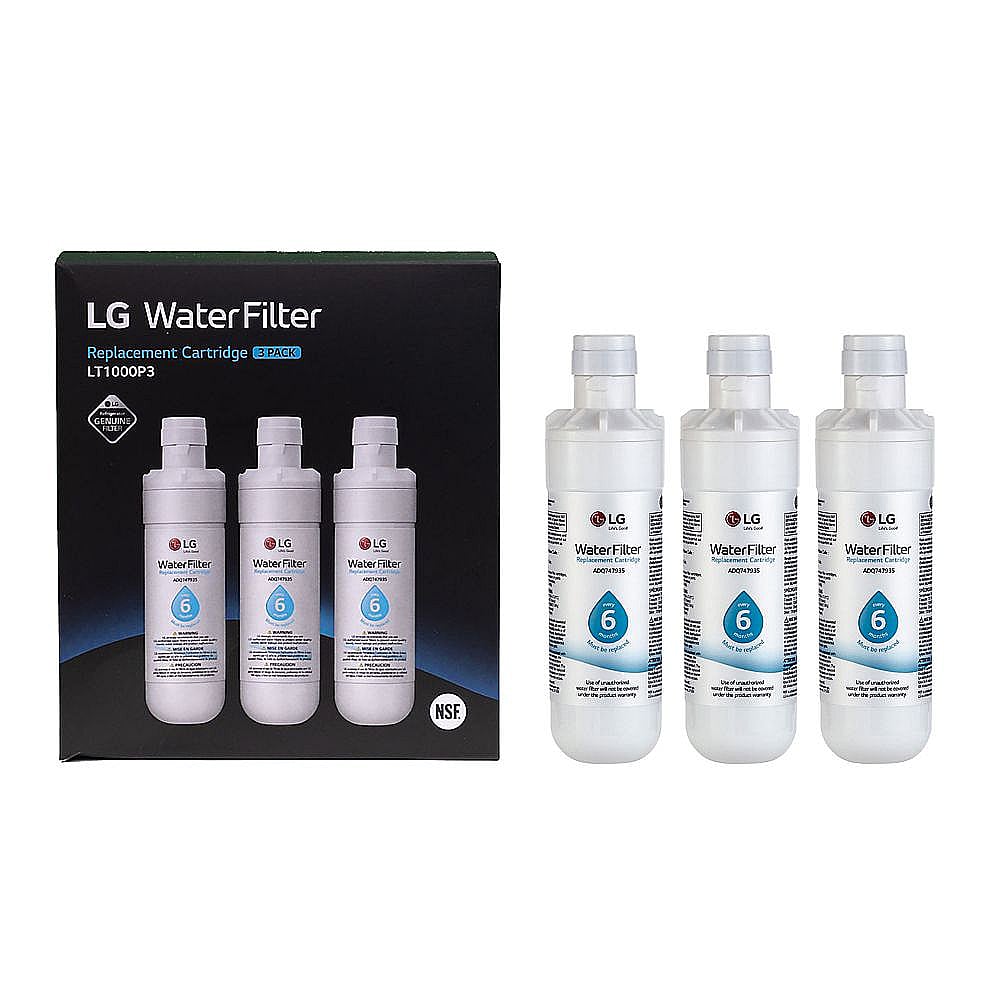 Part #adq74793510, Lg Lt1000P Refrigerator Water Filter, 3-Pack / 14.42 x 10.60 x 5.04