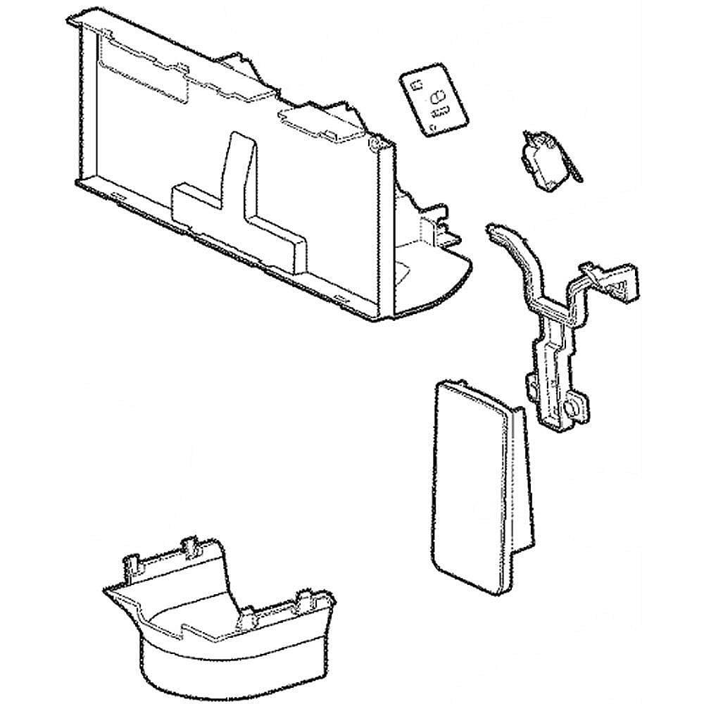 Part #adw73149907, Refrigerator Dispenser Ice Chute Funnel Assembly