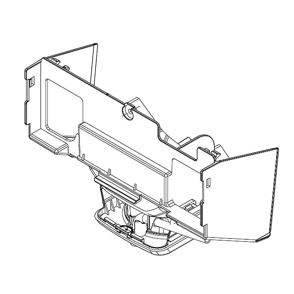 Part #adw73389915, Refrigerator Dispenser Ice Chute Funnel / 14.48 x 10.56 x 8.31