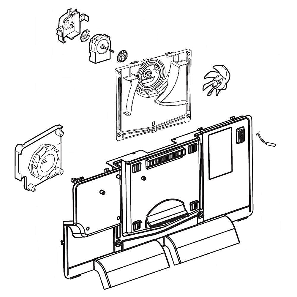 Part #aeb73764503, Refrigerator Freezer Evaporator Cover And Fan Assembly / 39.40 x 19.46 x 9.98