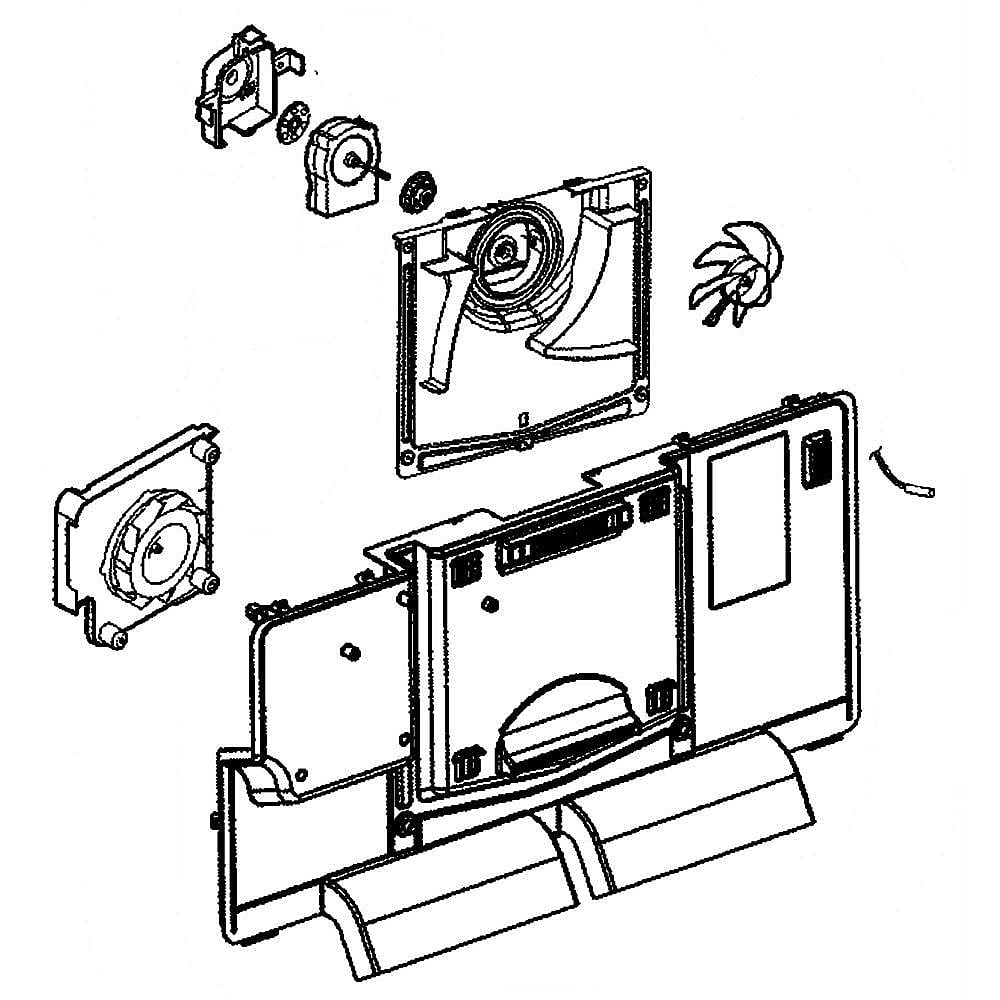 Part #aeb73764534, Lg Refrigerator Freezer Evaporator Cover And Fan Assembly (Replaces Aeb73764516)