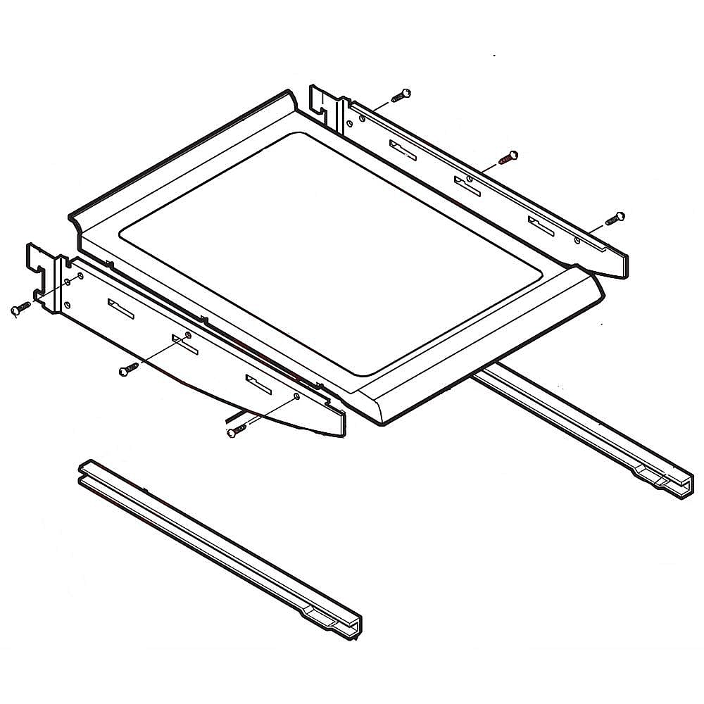 Part #aht72975101, Refrigerator Shelf Assembly / 27.25 x 17.50 x 8.25