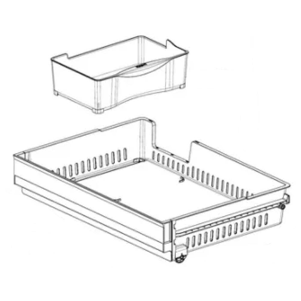 Part #ajp73334618, Refrigerator Freezer Tray / 38.20 x 29.40 x 9.60