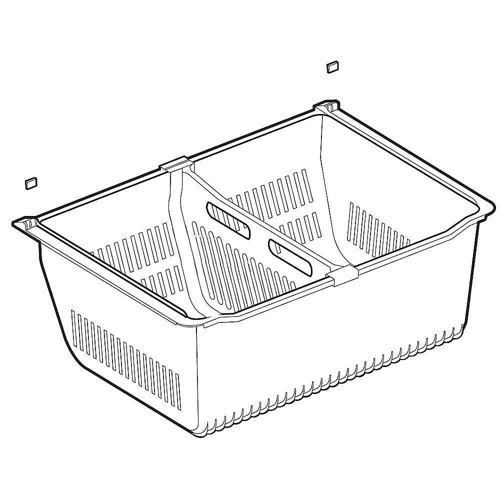 Part #ajp73594404, Refrigerator Freezer Drawer, Lower (Replaces Ajp73594401) / 35.83 x 33.67 x 16.33
