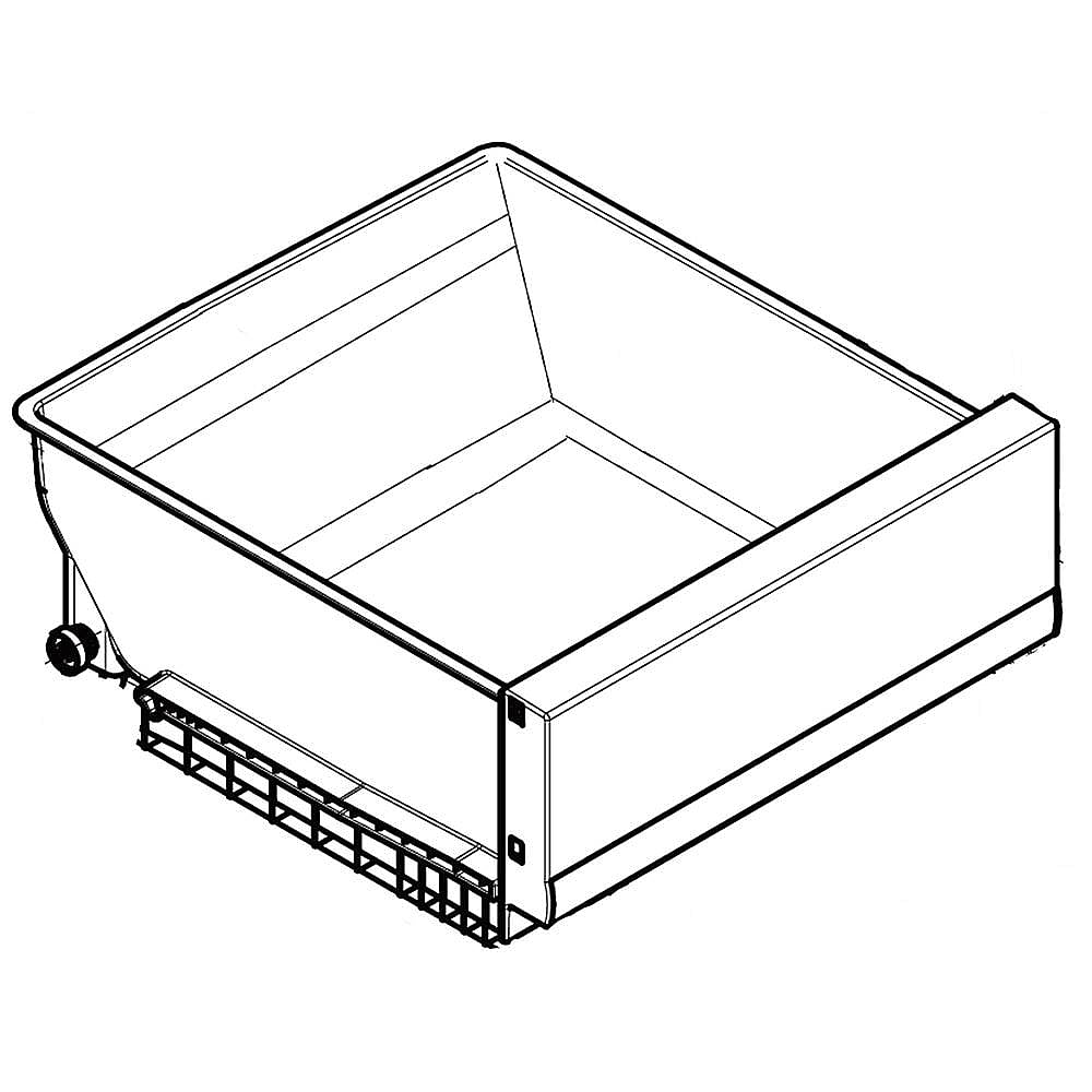 Part #ajp75235018, Refrigerator Crisper Drawer, Left