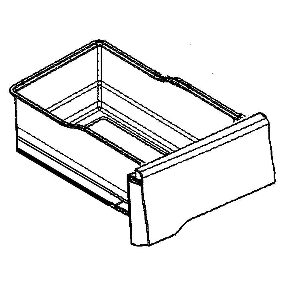 Part #ajp75434502, Kenmore Refrigerator Crisper Drawer Assembly / 26.00 x 18.80 x 15.00