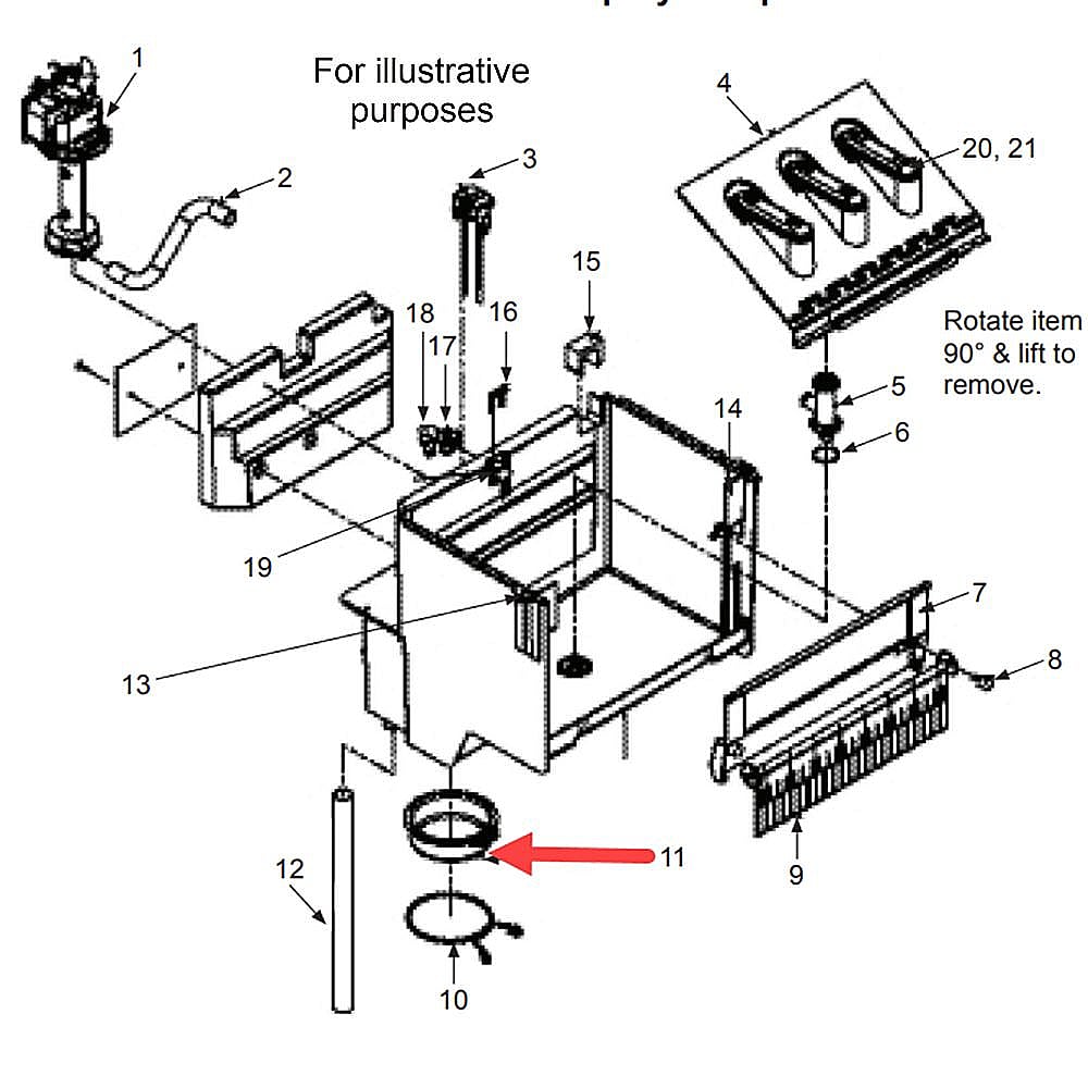 Part #02-4369-01, Scotsman Sump Clean Out Cover