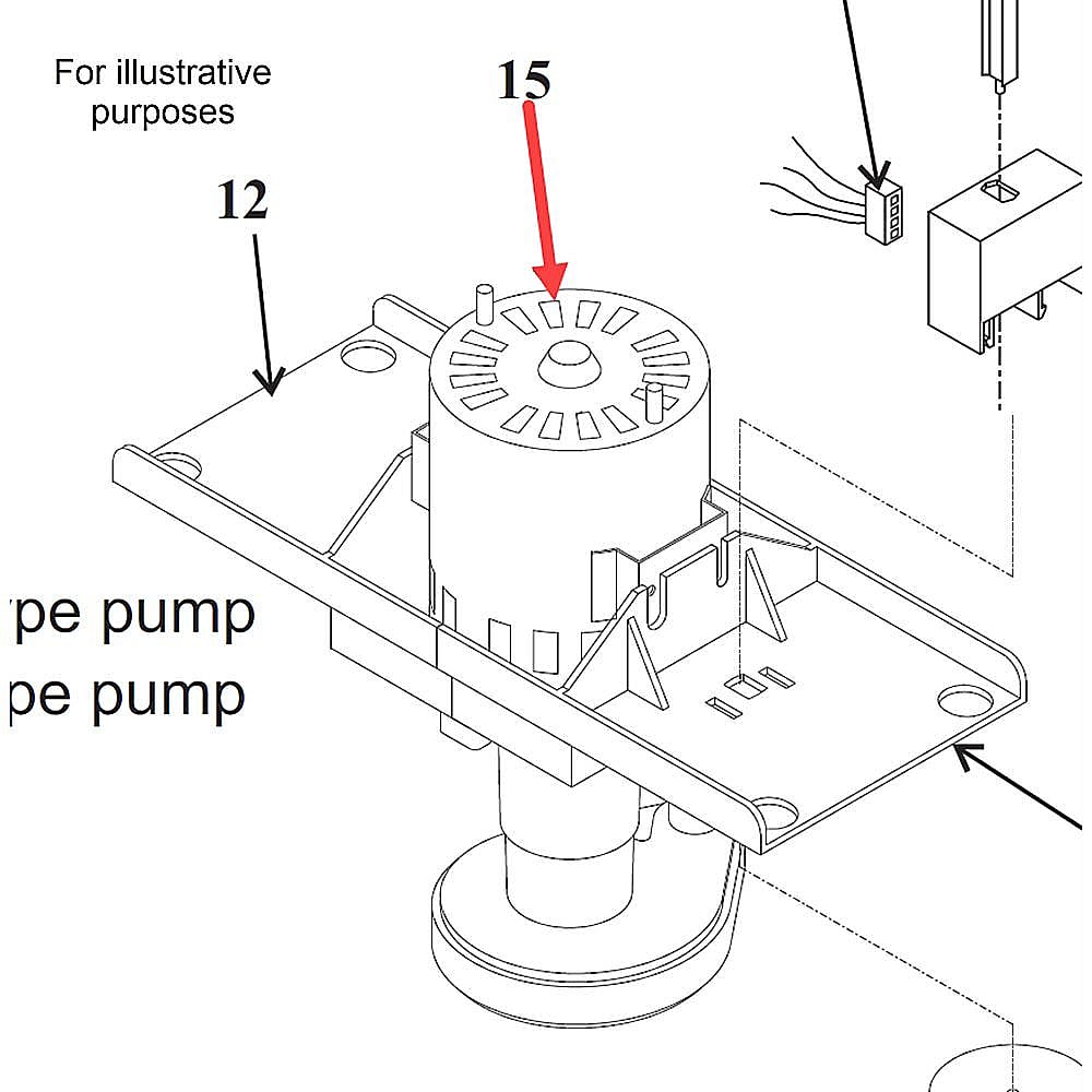 Part #12-2586-21, Scotsman Ice Maker Drain Pump