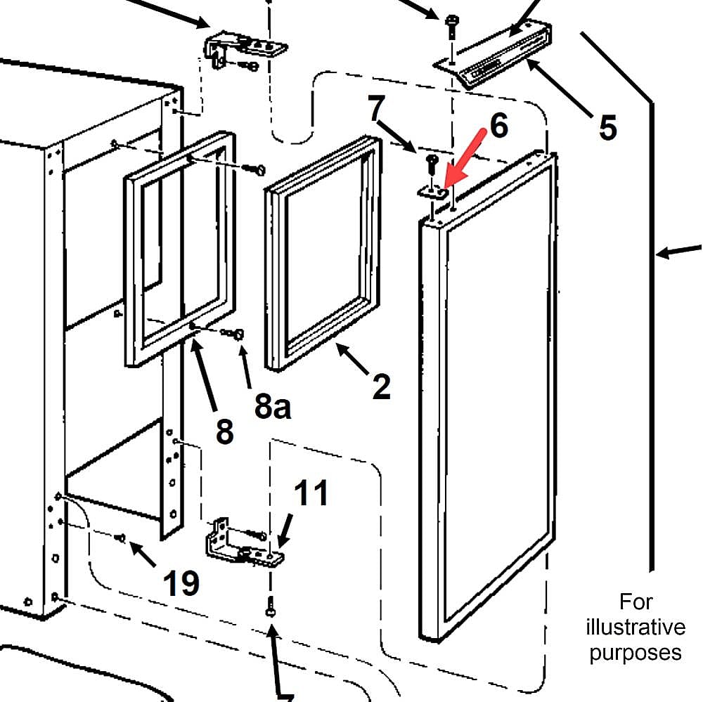 Part #15-0648-02, Scotsman Hinge Filler Plate Left