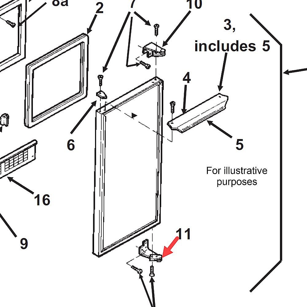 Part #15-0799-02, Scotsman Hinge-Door