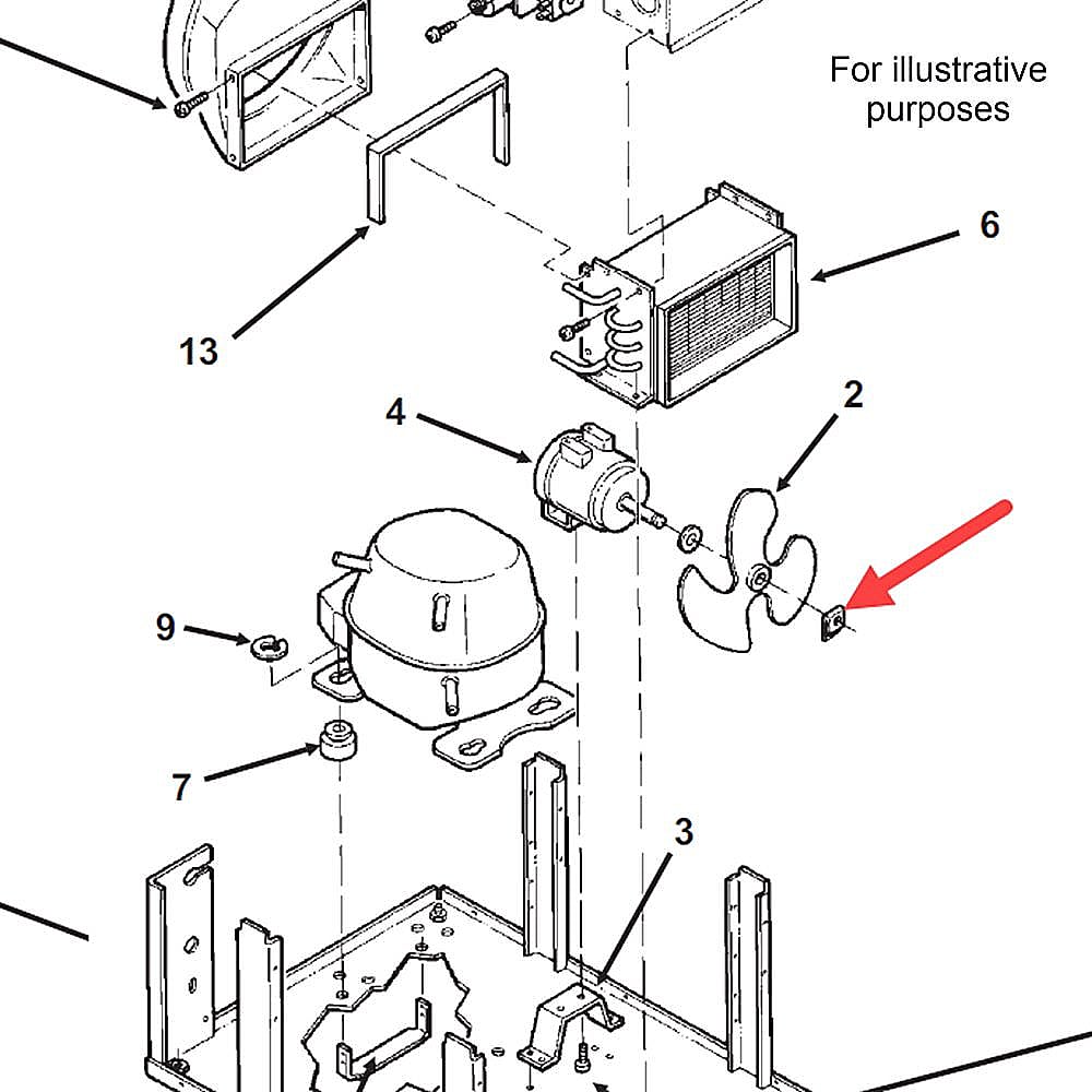 Part #18-8752-11, Scotsman Nut Mount-Fan Blade