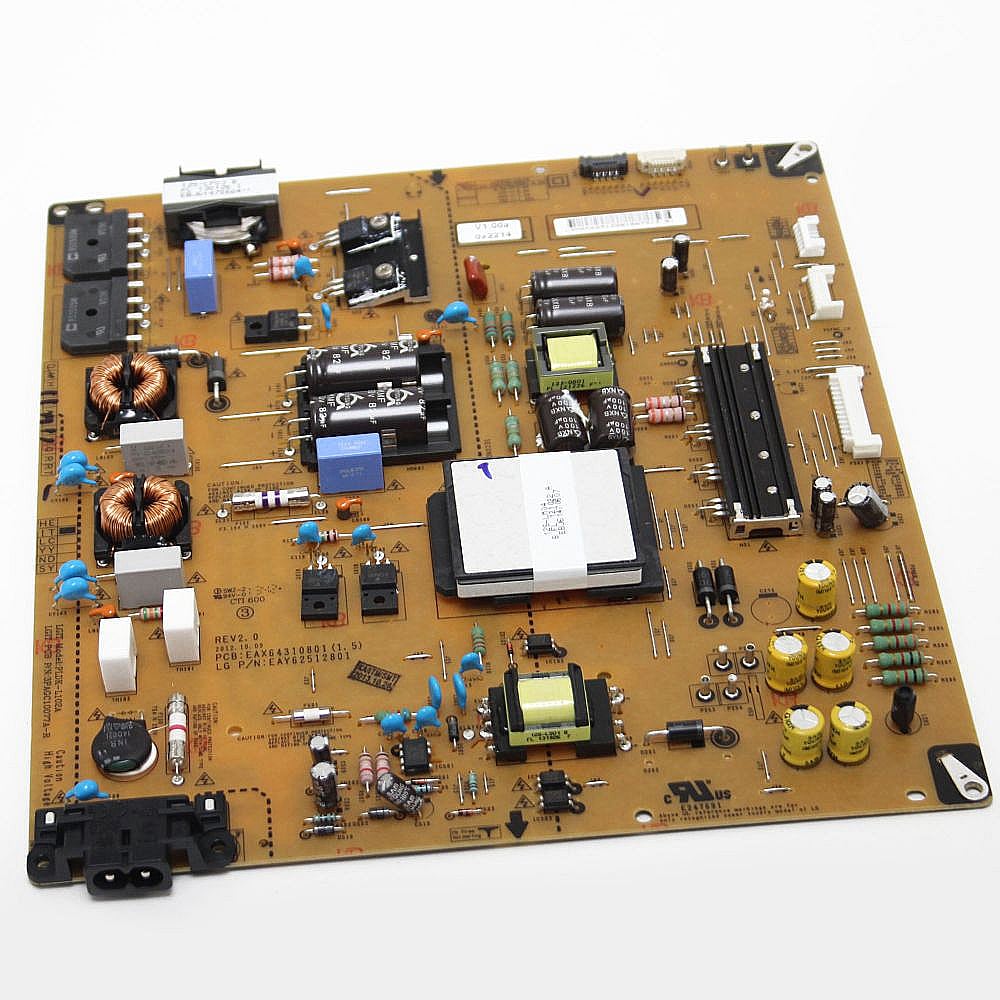 LG Part #eay62512801, Television Power Supply Board | 13.25 x 11.25 x 2.00
