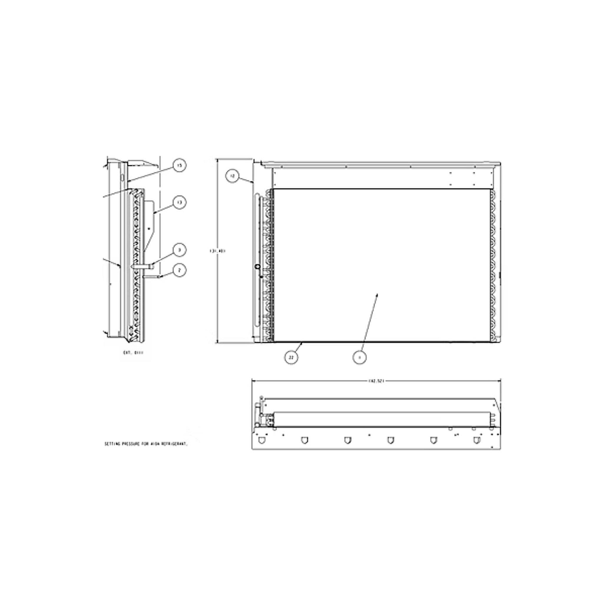 Part #col10883, Trane Indoor Flat Fin Coil