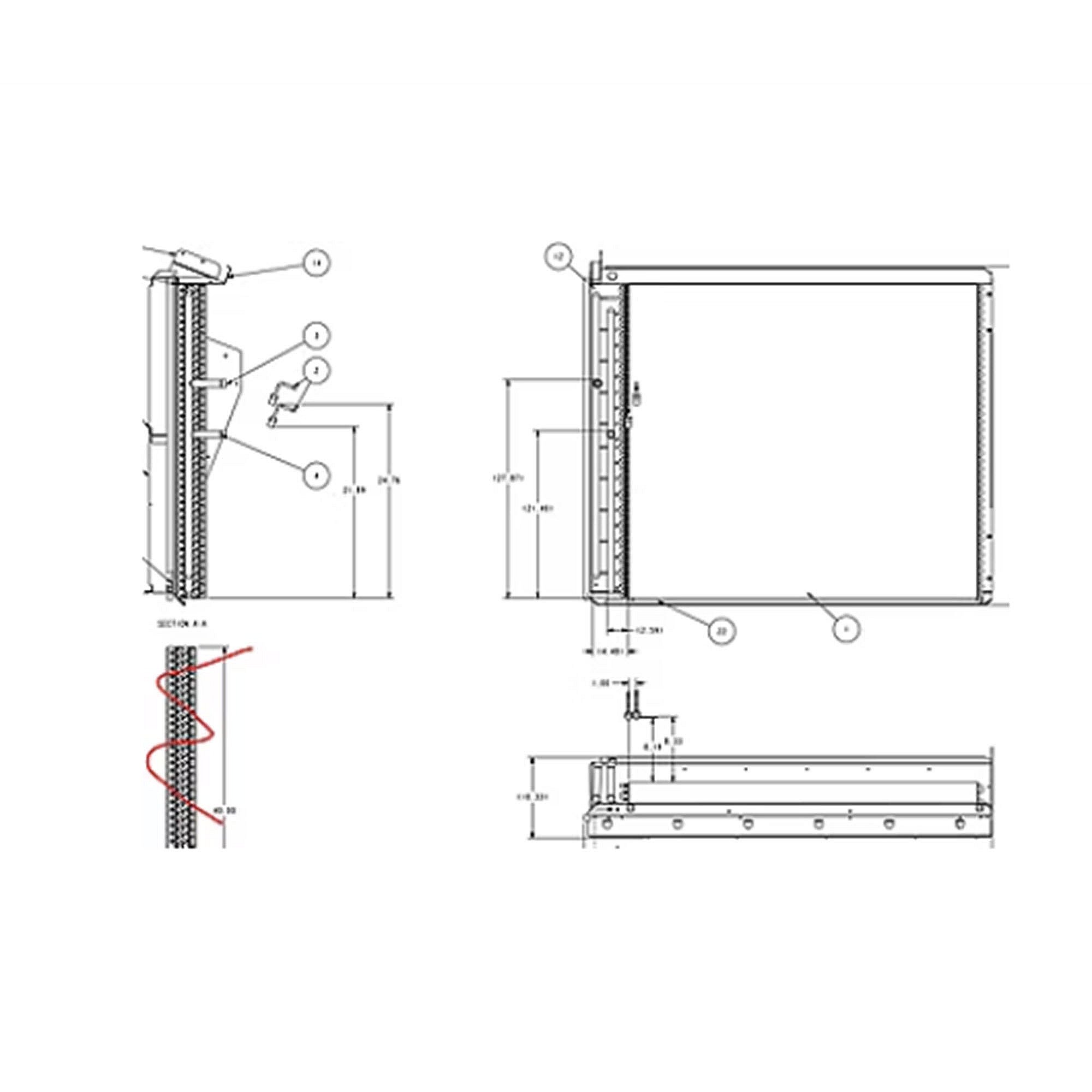 Part #col11428, Trane Indoor Coil Flat Fin
