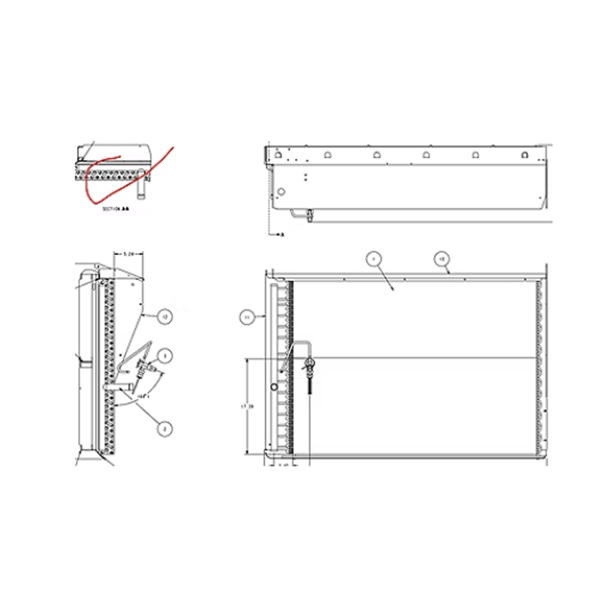 Part #col11434, Trane Flat Fin Indoor Coil With Txv