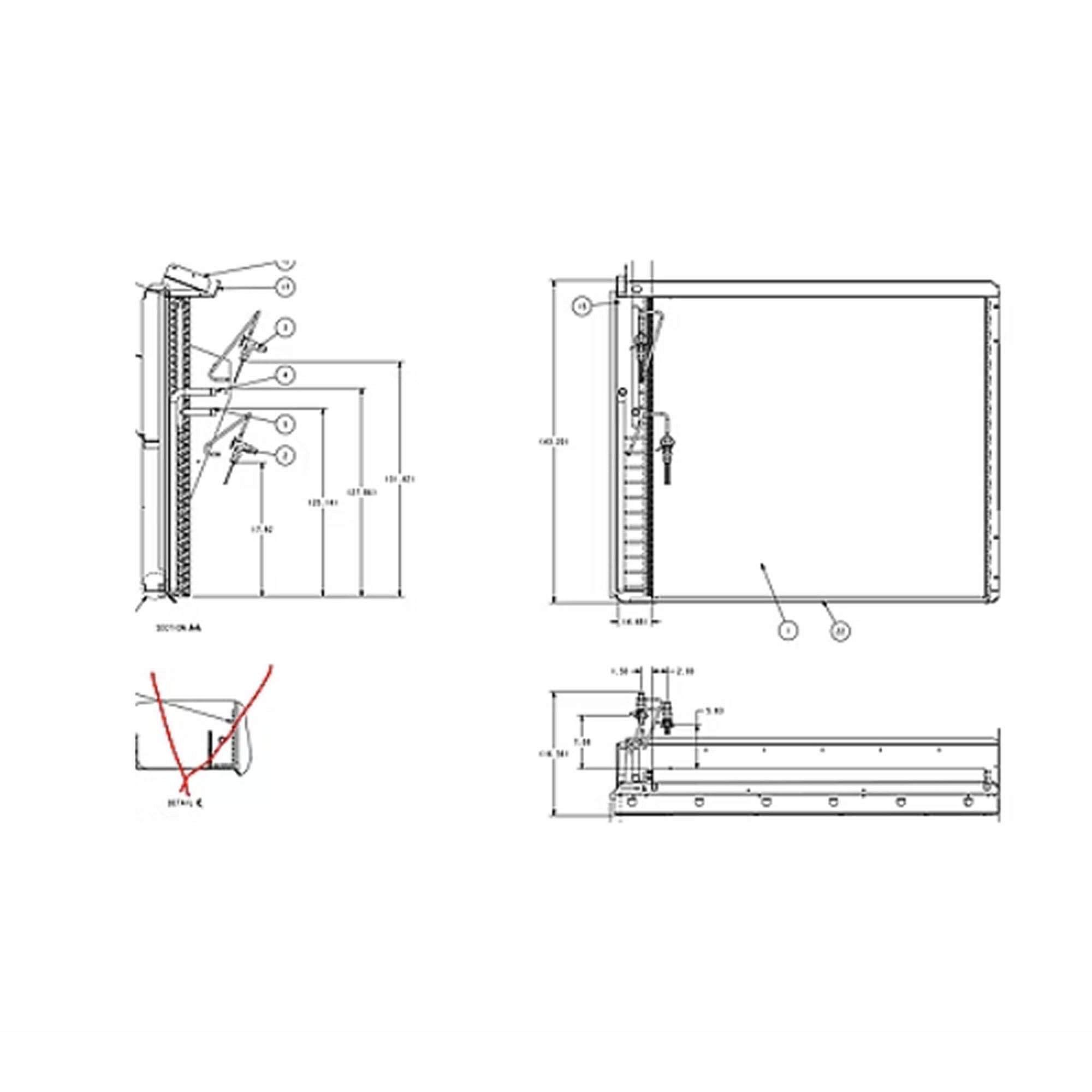 Part #col11438, Trane Flat Fin Indoor Coil