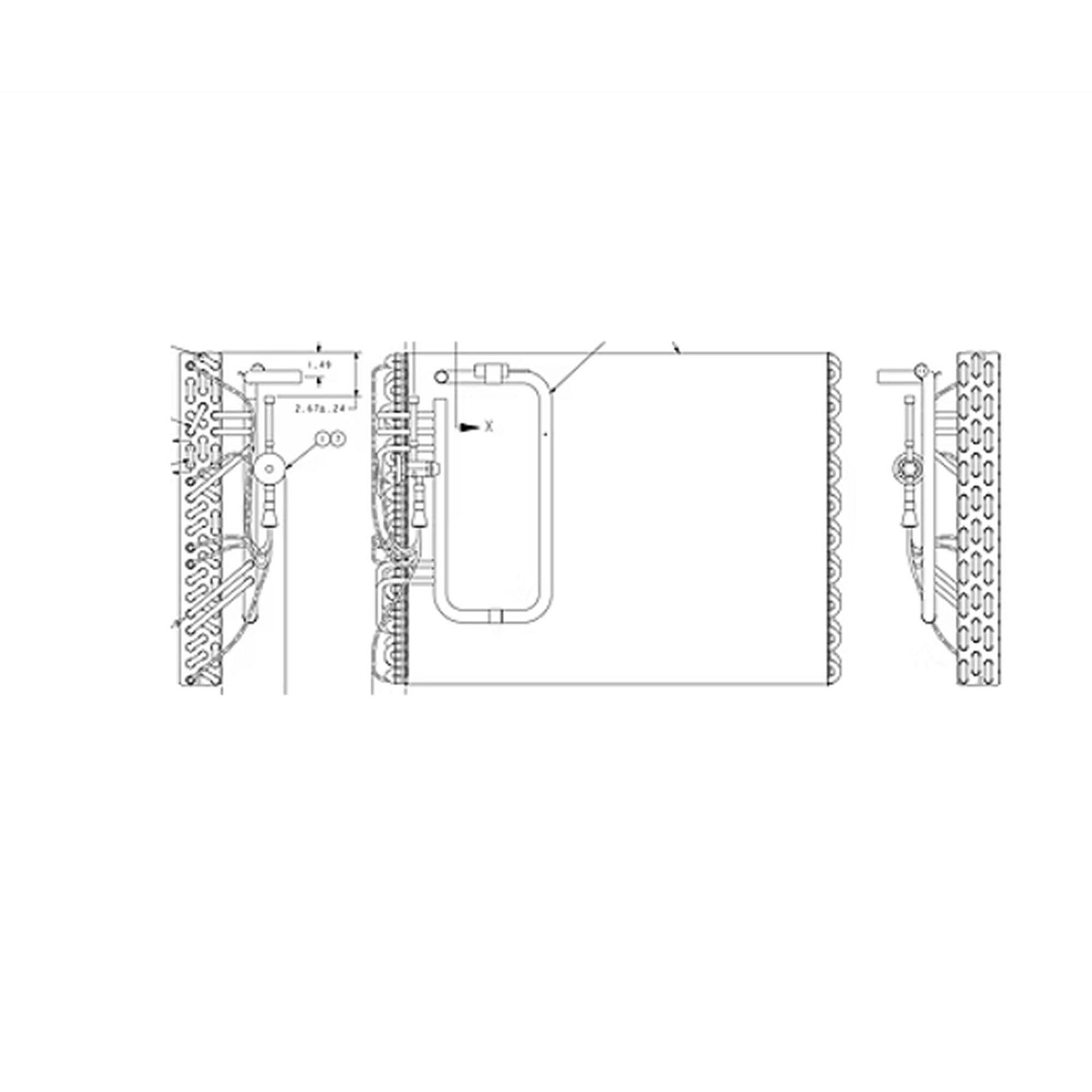 Part #col13503, Trane Indoor Evap Coil Flat Fin
