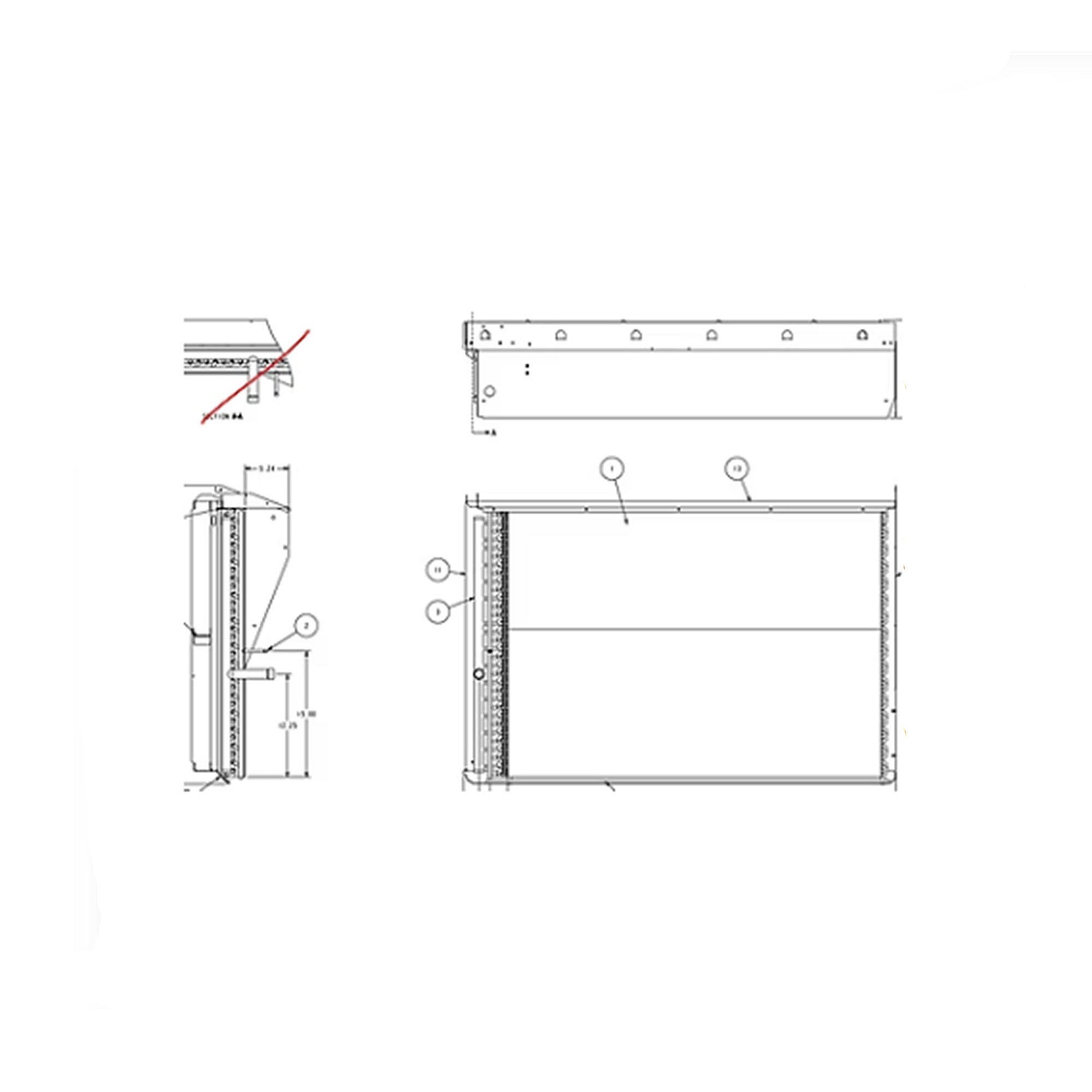 Part #col14133, Trane Indoor Flat Fin Coil