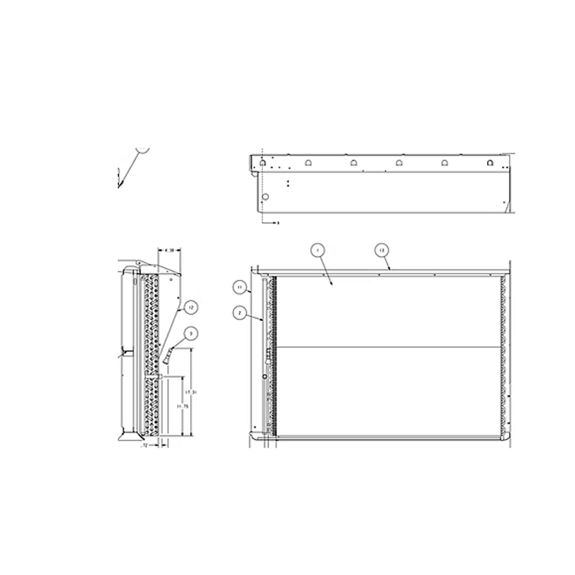 Part #col14622, Trane Indoor Flat Fin Coil
