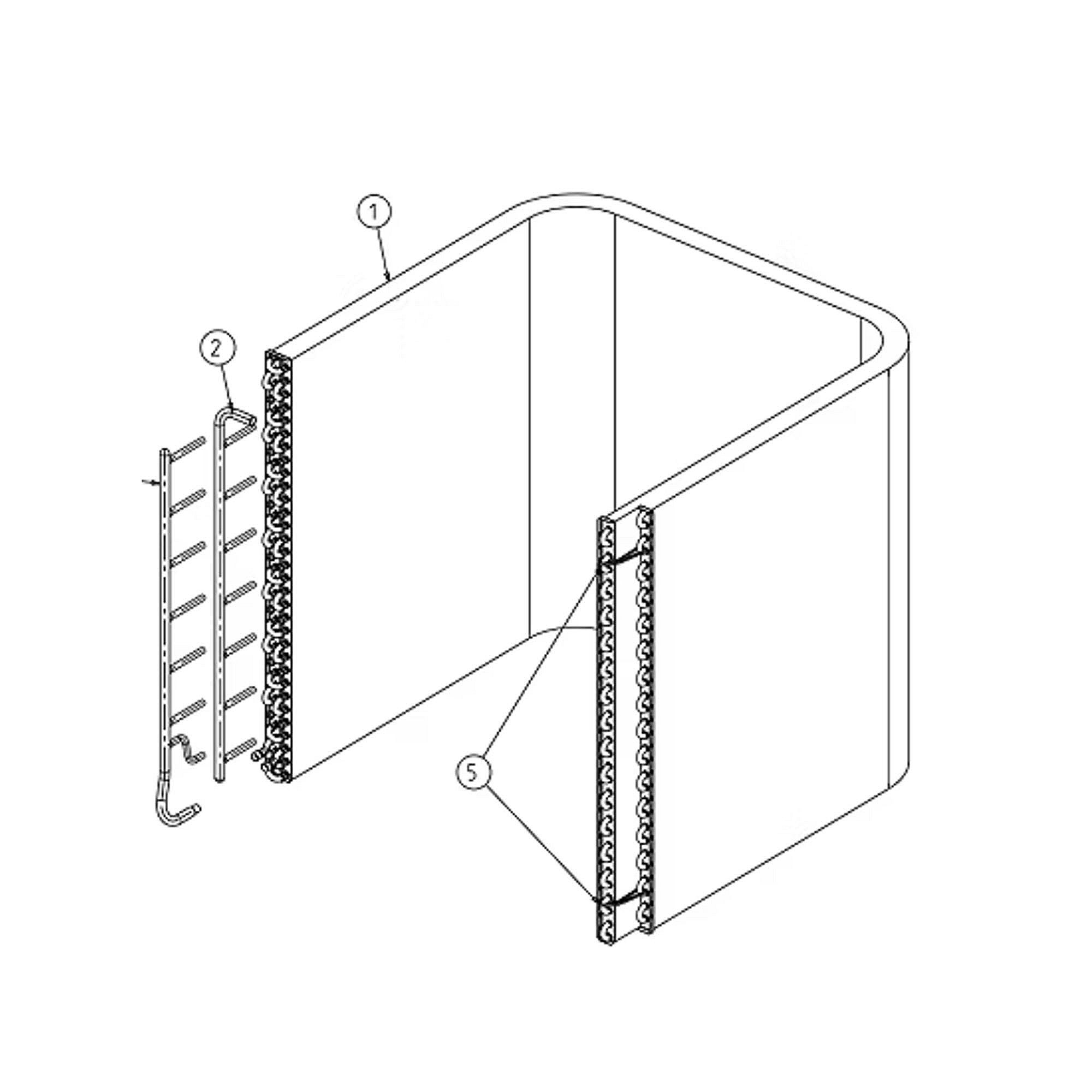 Part #col16052, Trane Outdoor Coil Assy W/headr/dist