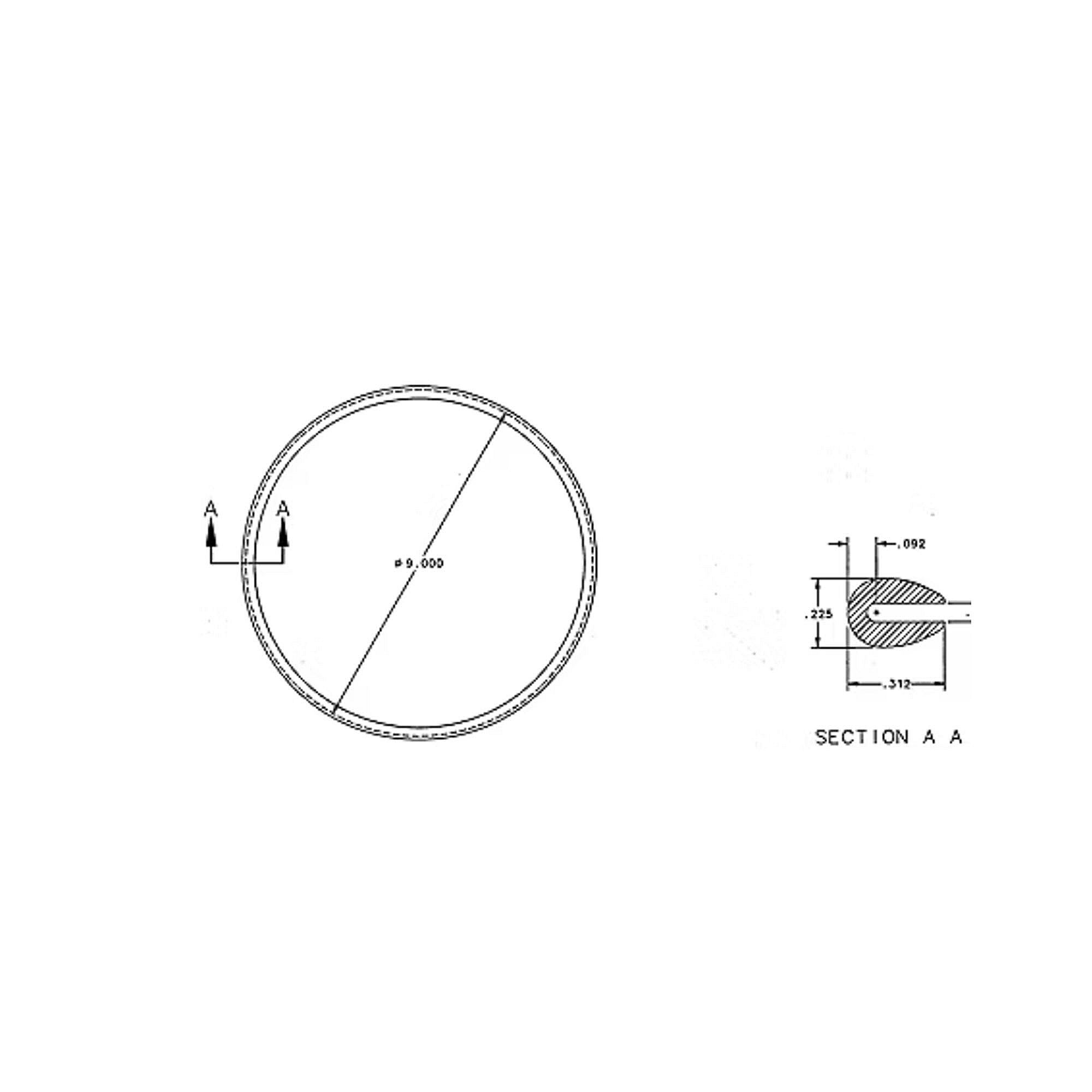 Part #gkt3053, Trane Gasket, edge Trim, .062 X 9.0 / Gasket,Edge Trim,.062 X 9.0