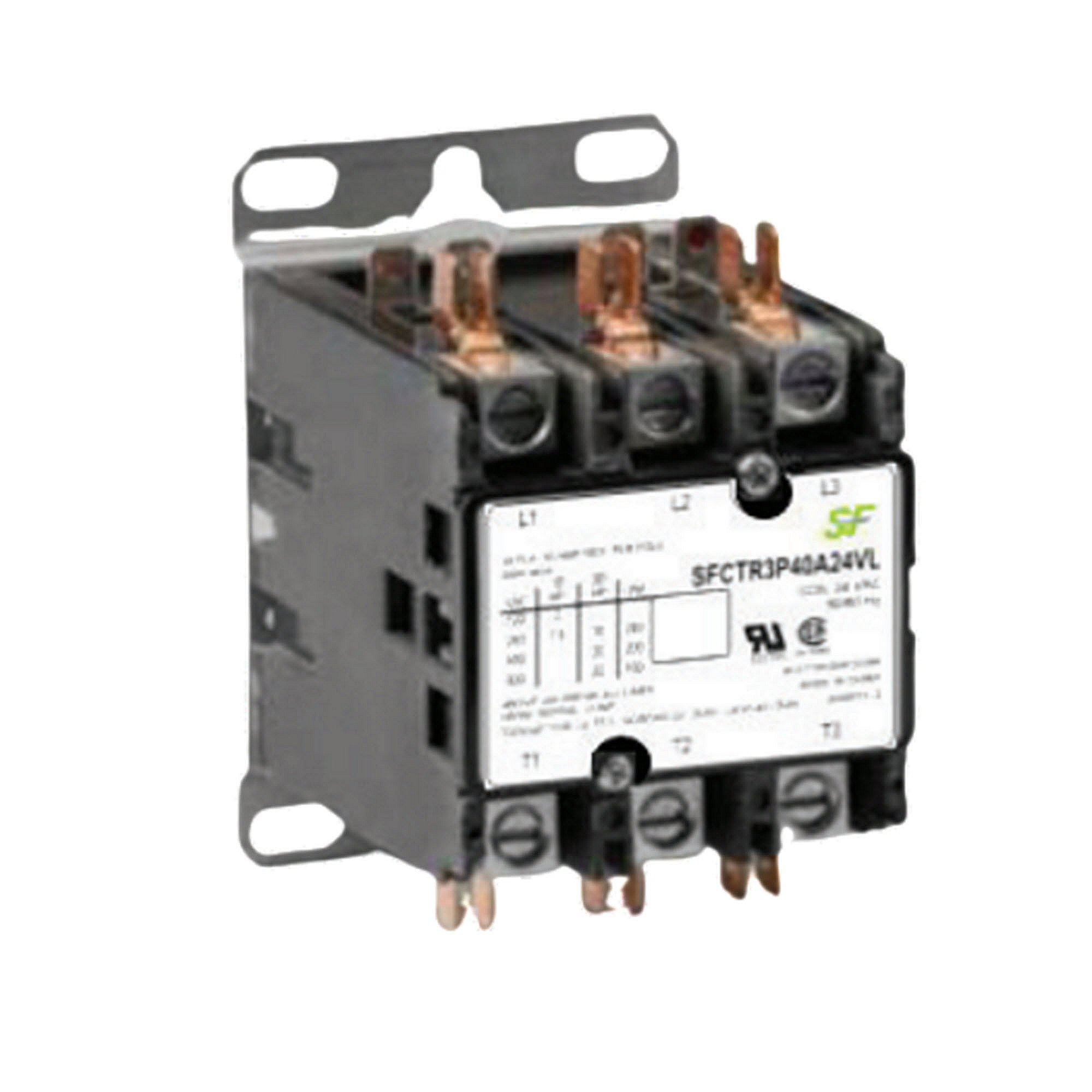 Part #sfctr3P40A24Vl, Trane 3P 40A 24Vac Contactor W/lugs