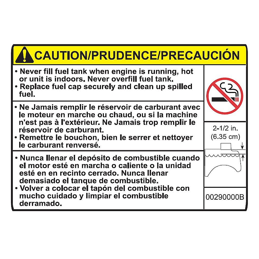 Part #00290000, Fuel Decal