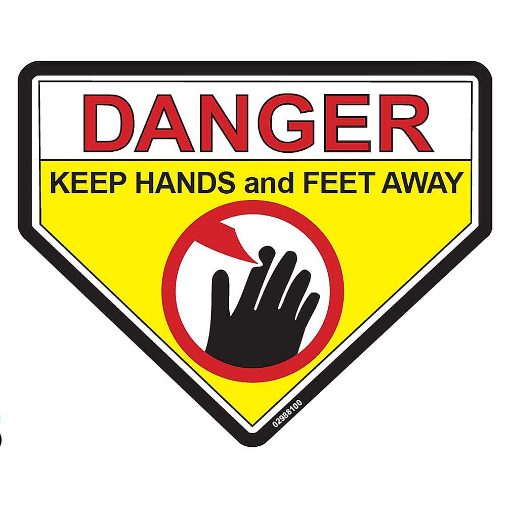 Part #02988100, Danger Decal