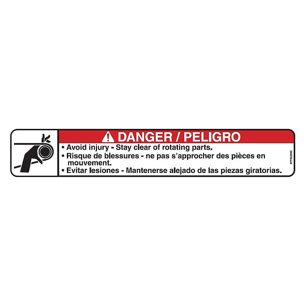 Part #07735200, Danger Decal