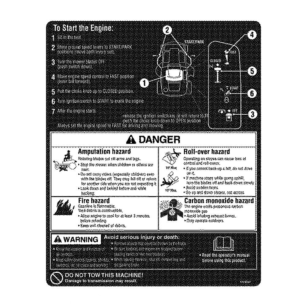 Part #1734207Sm, Operator Decal