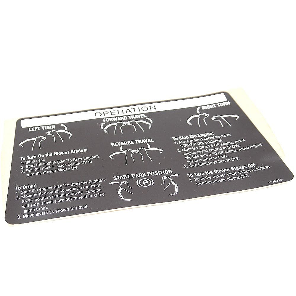 Part #1734236Sm, Operator Decal