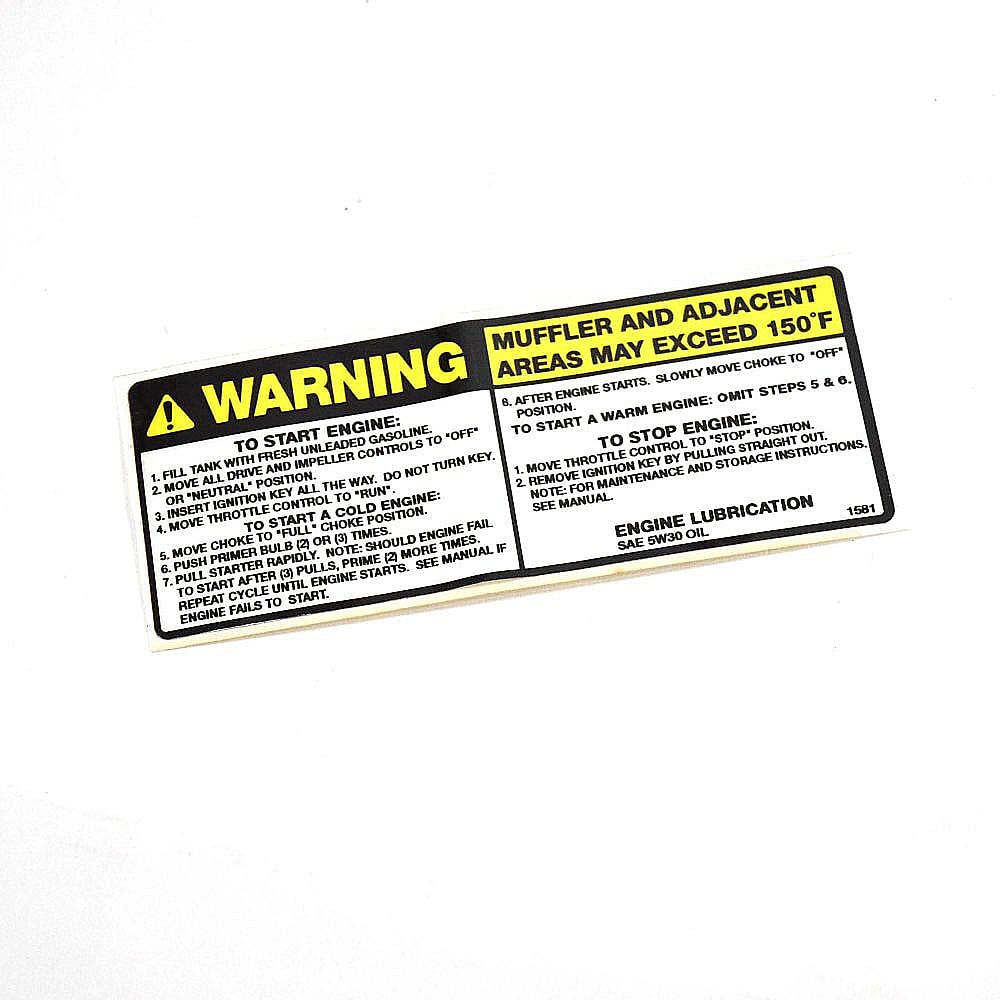 Craftsman Part #35878, Lawn Mower Warning Decal