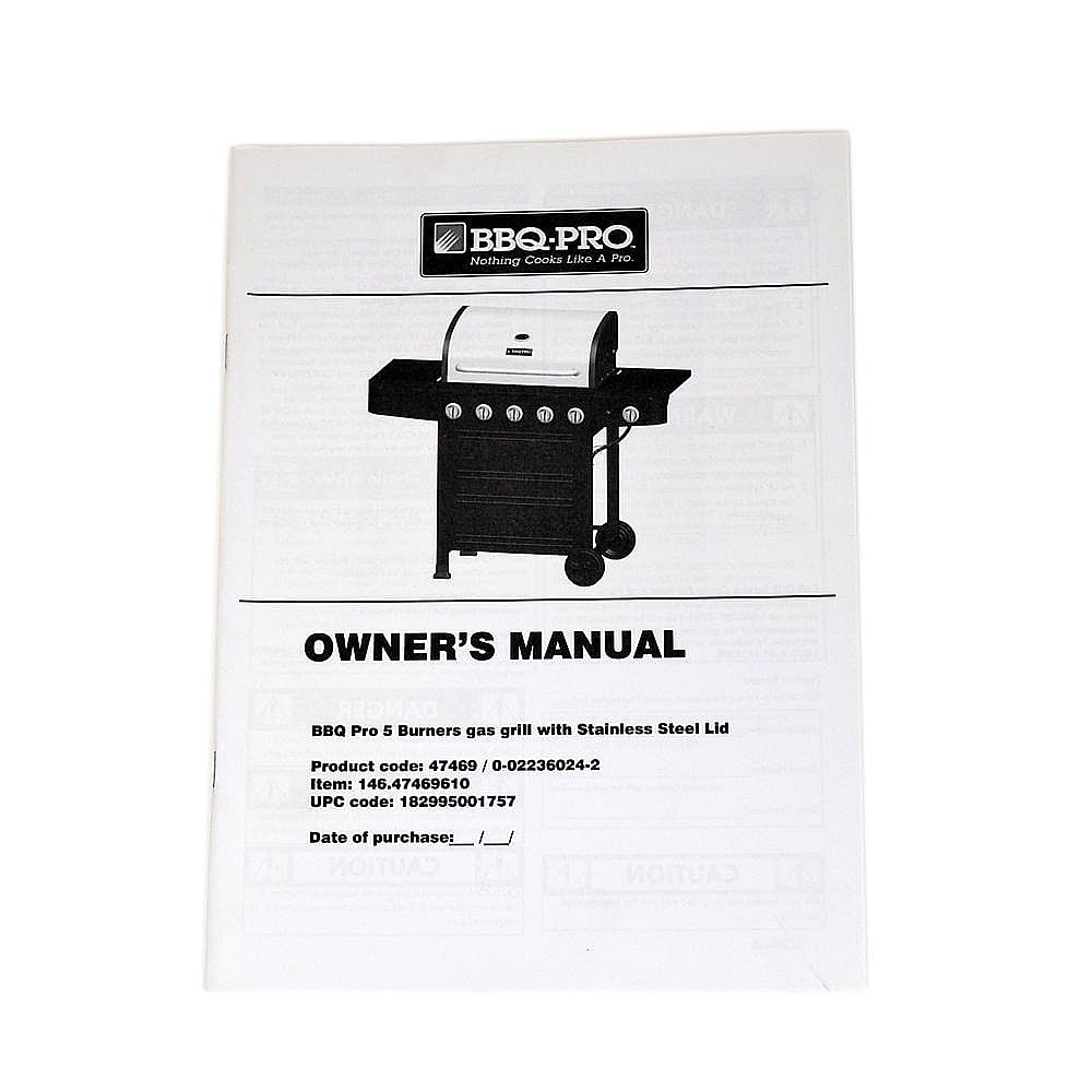 Part #52200172, Kenmore Owners Manual