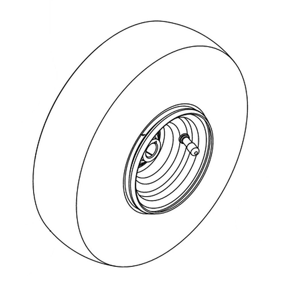 Part #634-06324, Lawn & Garden Equipment Rim Tire Assembly, 10 X 4-In