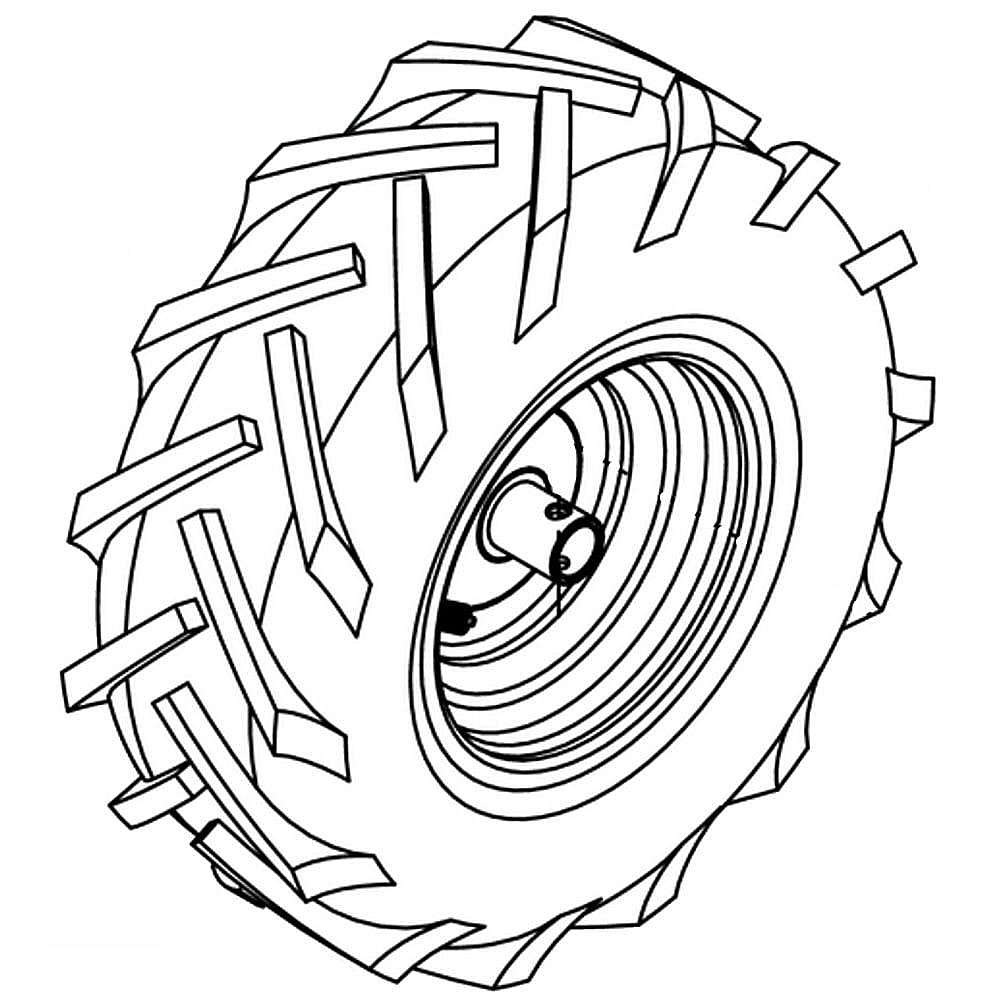 Part #634P06425, Mtd Tiller Wheel Assembly