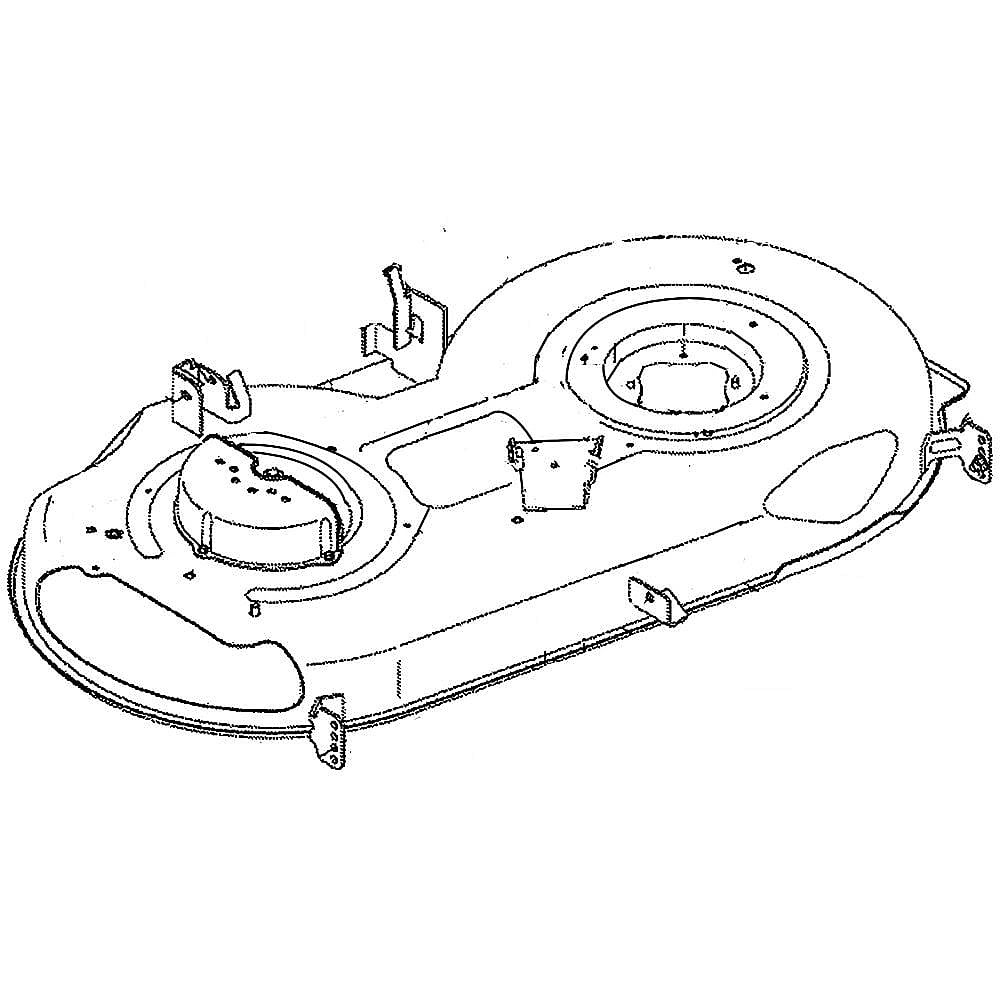 Part #683P04730B-0637, Lawn Tractor 46-In Deck Housing (Powder Black) (Replaces 683-04730A, 683-04730A-0637) / 50.00 x 31.00 x 10.00