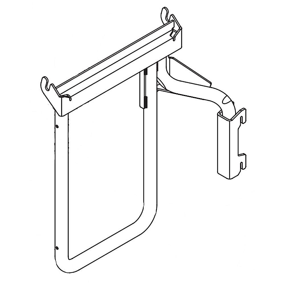 Part #687-05125A-0637, Lawn Tractor Bagger Attachment Container Mounting Frame (Black)
