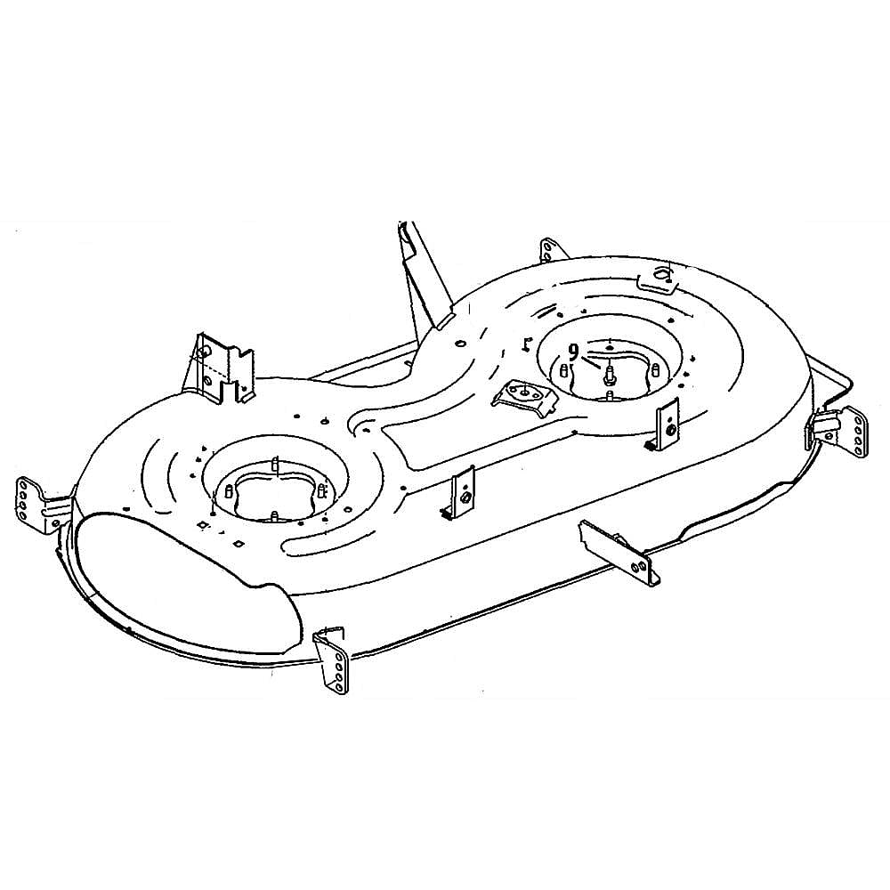 Part #753-06766-0637, Lawn Tractor 46-In Deck Housing (Replaces 683-04730-0637, 753-06766, 983-04704-0637) / 32.00 x 51.00 x 6.00