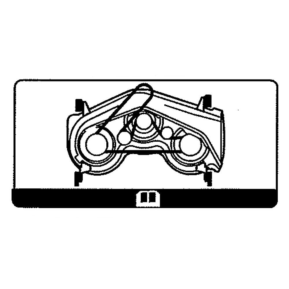 Part #777I22265, Lawn Tractor Belt Decal / 3.70 x 1.90 x 0.10