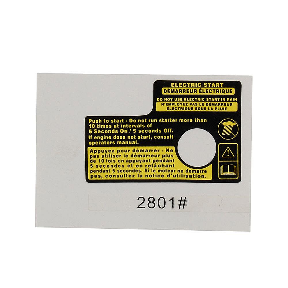 Part #777I22992, Snowblower Decal / 2.75 x 1.75 x 0.10