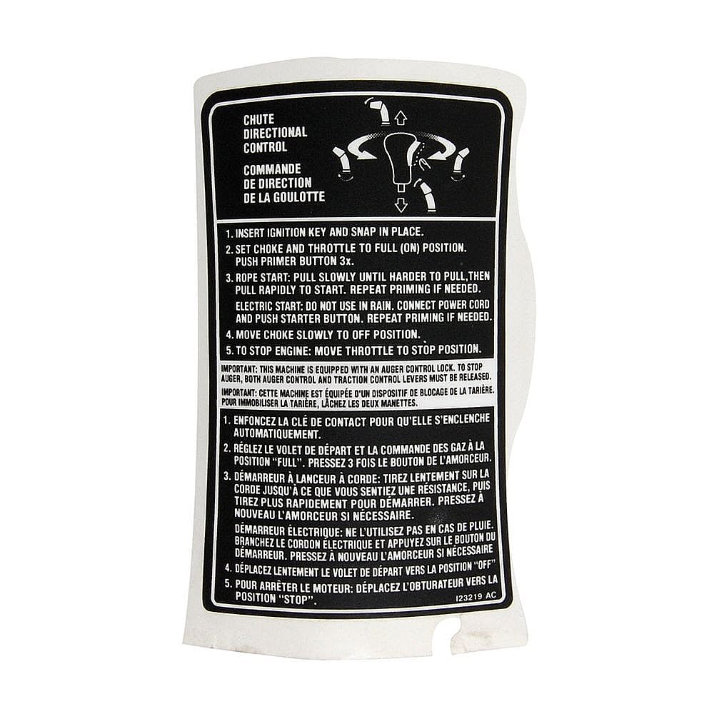 Part #777I23219, Label